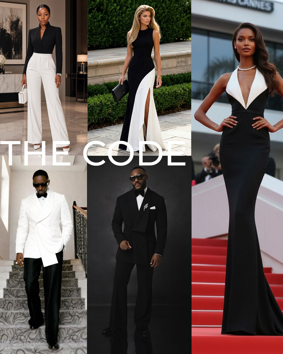 Black and white chic dress code inspiration